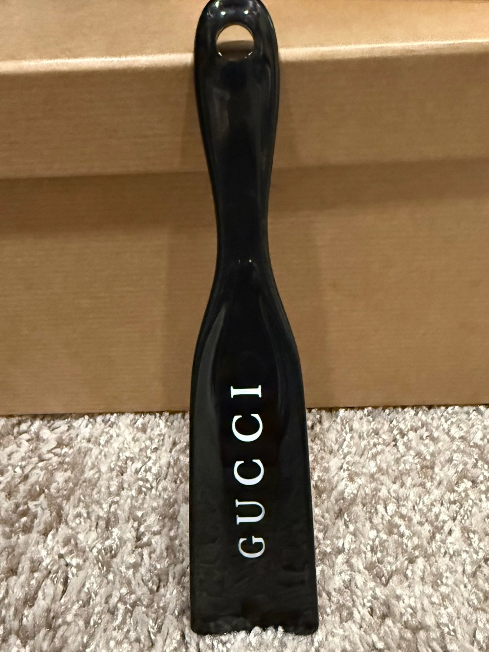 Gucci Black Shoe Horn with White Logo